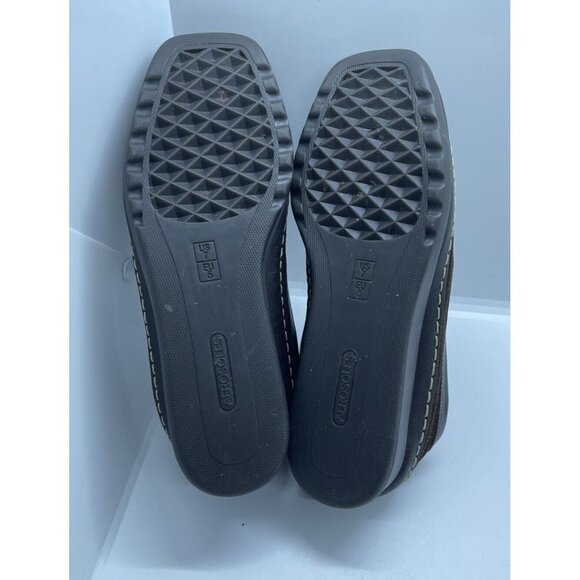 Aerosoles Women's Wedge Heel Slip On Loafer Brown Leather Accent Stitching 7M SB - Picture 7 of 8